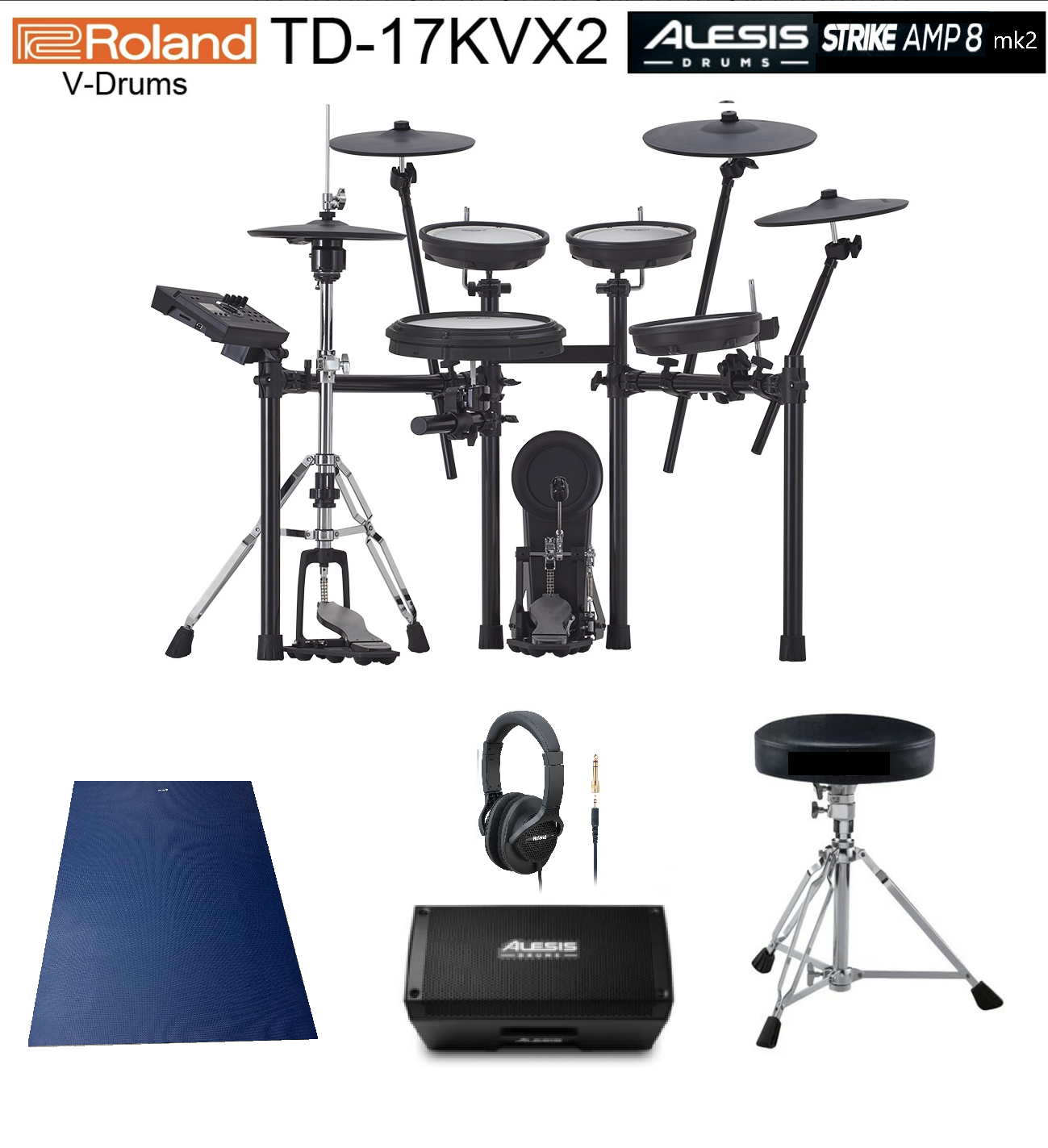 ROLAND TD-17KVX2 + ALESIS AMP8 mk2 組合 - 滿點贈品